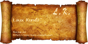 Laux Kunó névjegykártya